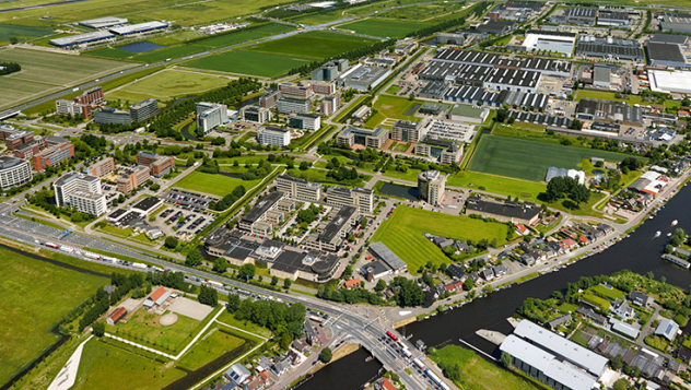 Luchtfoto Schiphol Rijk logistics park and business area, Amsterdam Airport Schiphol, the Netherlands.